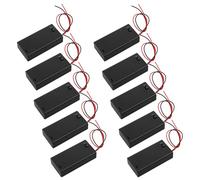 iplusmile Aa Battery Holder Portable Small Battery Box 10pcs with On/off Control and Cover with Lead Wires, Plastic and Alloy Material, for School Projects and Household Tasks