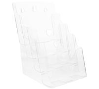 iplusmile Acrylic Brochure Holder A5 4-Layer Clear Tri Fold Maps Attractions Displays Pamphlets Menus Literature Flyers Stand Rack for Counter Wall Desk