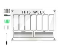 iplusmile Acrylic Message Board with 4 Pins and Whiteboard Marker Hanging Weekly Planning Memo Board for Home and Office Organization