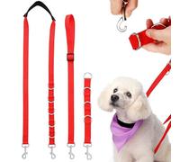 iplusmile Adjustable Dog Grooming Harness with Multiple Attachment Loops for Bathing and Grooming, Made of Sturdy Polypropylene Fiber, Providing Gentle and Effortless Operation in Red