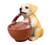 iplusmile Adorable Storage Basket Dog Shaped Ornament Resin Brown Storage Desktop Decoration for Bedroom Store Decoration