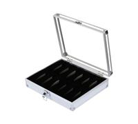 iplusmile Aluminium Watch Box - 12-Slot Transparent Display Case with Foam & Faux Suede Interior for Scratch-Free Storage - for Watch Collectors, Jewellery Organisers, Bedroom or Dressing Table