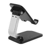 iplusmile Aluminum Alloy Foldable Desk Phone Stand Small Mobile Tablet Holder Weighted Base, Adjustable Angle for Office and Live Streaming, Black