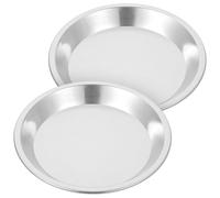 iplusmile Aluminum Alloy Pizza Pan 6 Inch 2Pcs Non-Stick Baking Tray for Restaurant Oven Use Multifunctional Metal Pie and Pancake Oven Tray