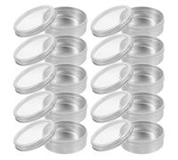 iplusmile Aluminum Tin Jars: 10 pcs Aluminum Round Cans with Clear Window for Crafts,Cosmetic,Candles, Food Storage,Party Favors
