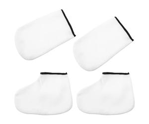 iplusmile Arthritis Paraffin Wax Gloves Easy to Get on 2 Pairs Hand Wax Bath Foot Covers Professional Polyester Skin Care Mittens Paraffin Bath Warmer Spa Professional Salon Use