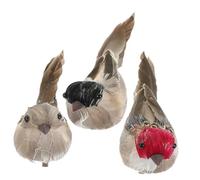 iplusmile Artificial Sparrow Figurines Clip-on 3pcs Colorful Fake Birds Decor Realistic Artificial Birds Garden Home Decoration Crafting Floral Arrangements