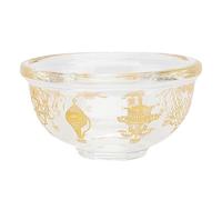 iplusmile Auspicious Holy Water Bowl for Buddhist Offering Transparent Crystal Sacrifice Cup with Symbols Thick Polished Base Spiritual Buddhist Devotees and East Asian Culture Enthusiasts