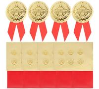 iplusmile Award Medal Stickers Set 72 Pieces Embossed Paper and Red Ribbon Tails, Recognition Stickers for Graduation, Sports Awards, and Classroom Incentives