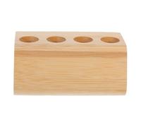 iplusmile Bamboo Electric Toothbrush Head Holder with 4 Slots, Space-saving Countertop Organizer for Bathroom Vanity, Universal Compatibility, Compact Design for Bathroom Countertops