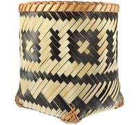 iplusmile Bamboo-woven Small Waste Basket Household Storage Basket Decorative Paper Storage Container for Living Room Sundries and Flower Arrangement Random Style
