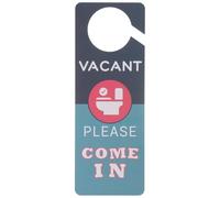 iplusmile Bathroom Door Sign Double Sides Door Hanger for Toilet and Concise Text and Graphics, Quick Installation Pvc Material, Whimsical Style Suitable for Restroom Environment