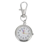 iplusmile Big Number Digital Alloy Pocket Watch for Elderly, Silver Keychain Nurse Exam Watch, Sturdy Alloy Case Suitable for Daily Use