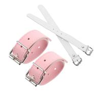 iplusmile Bike Basket Leather Straps 4pcs Adjustable Front Cargo Belt Set for Children’s Scooters and Bicycles, Colorful White and Pink Cycling Basket Accessories