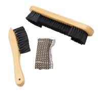 iplusmile Billiard Table Brush Set 3 Pieces Pool Table Felt Cleaner Rail Brush Kit Wooden Handle 8-inch Half-moon 9-inch Straight Bristles for Snooker