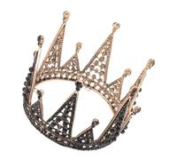 iplusmile Black Gothic Crown Headdress Vintage Rhinestone Tiara for Bride Women Baroque Style Headpiece for Wedding Birthday Prom Halloween Party