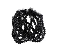 iplusmile Black Pearl Hair Snood Net Handmade Crochet Elastic Hairnet for Dancing Practical Plastic Material with Quick Hair Styling Feature