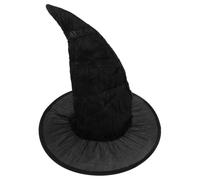 iplusmile Black Witch Hat Comfortable Fit for Women with Wide Brim and Pointed Top, Soft Velvet Material Universal Sizing, for Halloween Parties and Outdoor Porch Decoration