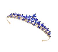 iplusmile Blue Rhinestone Leaf Crown Headband Elegant Wedding Hair Accessory for Bride with Versatile Styling and Great Craftsmanship for Themed Events and Ceremonies