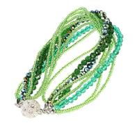 iplusmile Boho Style Green Multi-layer Crystal Wrap Bracelet with Rhinestones, Handmade Gypsy Bracelet Stack for Women Birthday Jewelry