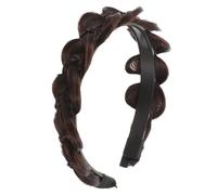 iplusmile Braided Headbands for Women 3-strand Fishbone Design Resin and High Temperature Silk Material Comfortable Touch Non-slip Brown Hair Accessory for Daily Life
