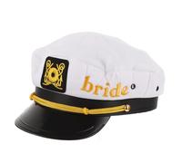 iplusmile Bride Embroidered Navy Captain Hat Bridal Headpiece Bachelorette Party Sailor Hat for Women Wedding Hair Accessory Hen Party Decorations