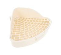 iplusmile Bunny and Structure to Two-layer Easy Disassemble White Litter Box for Design, Featuring Grid Wrong Open Hole and Double Hook Fixed System Small Animals