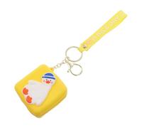 iplusmile Cartoon Duck Keychain Small USB Cable Storage Bag with Coin Purse and Keyring, Portable Data Cable Organizer Pouch for Travel and Daily Use