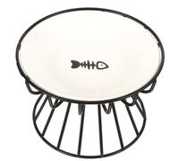 iplusmile Cat Food Bowl High Base Kitten Feeder with Storage Rack Ceramic and Iron Elevated Design Stable Bracket off The Floor Cat Feeding