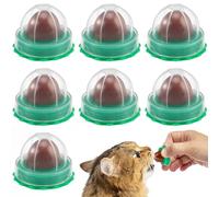iplusmile Catnip Ball - Lickable Sugar Treat for Hydration & Tongue Exercise - Rotatable Edible Catnip Candy Ball with Sticker Base for Walls, Windows, Floors - for Kittens, Indoor Cats, Playtime Enri