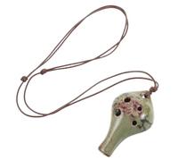 iplusmile Ceramic Alto Ocarina with Vintage Peony Print, 6 Hole round Shape Musical Instrument for Beginners and Students, Lightweight and Easy Learning, for Family Music and Home Practice