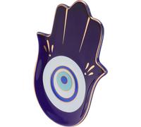 iplusmile Ceramic Buddha's-Hand Jewelry Tray Blue Eye of The Devil Storage Plate Small Decorative Organizer for Bracelets Rings Household Use