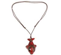 iplusmile Ceramic Dolphin Shape Ocarina and Beginners, Practical Use with Extraordinary Tones, Unique Red Portable Wind Instrument, for Music Practice and Learning
