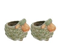 iplusmile Ceramic Sheep Planters Creative Flowerpots Green 2 Pcs