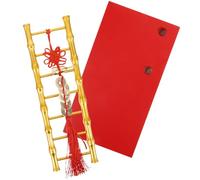 iplusmile Chinese New Year Ladder Decoration with Red Base, Large Auspicious Table Ornament with Chinese Knot, Traditional Home and Housewarming New Year Decor