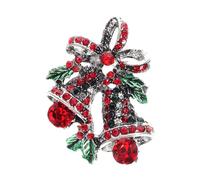 iplusmile Christmas Bell with Rhinestone Decoration Vintage Brooch Pin Silver Alloy Material Classic Xmas Gift Stylish Party Costume Accessory for Anyone Who Wants to Showcase Their Style