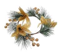 iplusmile Christmas Candle Ring Wreath Rustic Xmas Candle Wreath for Door Window Wall Hanging PVC Material Festive Holiday Decoration Wedding Table Centerpiece Easy to Install and Portable