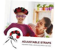 iplusmile Christmas Halloween Floral Headdress Black Red Artificial Rose Wreath Headband Cosplay Performance Hair Accessory for Party and Festival