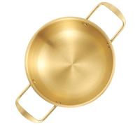 iplusmile Classic Stainless Steel Stir Fry Pan with Stay Cool Loop Handles Polished Mirror Finish Cookware for Outdoor Camping and Everyday Use Portable Golden Mini Pot