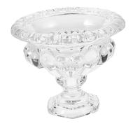 iplusmile Clear Embossed Glass Ice Cream Cups Footed Pedestal Dessert Bowls for Cold Drinks and Pudding Stylish Transparent Trifle Snack Bowls for Parties and Home Decor Height