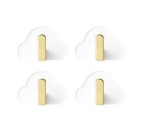 iplusmile Cloud Shape Adhesive Wall Hooks 4 Pcs Nail-Free Strong Load-Bearing Abs Hooks for Kitchen and Bathroom Clothes and Bag Hanging