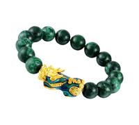 iplusmile Color-changing Pi Yao Jade Stone Stretch Bracelet 10mm Feng Shui Lucky Gemstone Wristband for Women Men