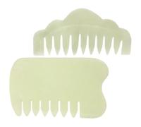 iplusmile Combs Relaxation and Tension Skin Beauty, for 2pcs Jade Acupoint Massage Natural Jade Scraping Tools to Release Care Face Hands Muscle