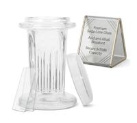 iplusmile Coplin Staining Jar for Microscope Slides - 5-Slide Glass Staining Tank Made of Soda-Lime Glass - Heavy Duty Histology Jar for Research Labs, University Biology & School Science Class