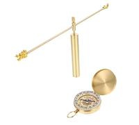 iplusmile Copper Feng Shui Dowsing Rod with Compass Water and Energy Detection Tool for Feng Shui Probe Practical Divining Instrument for Water Source and Home Energy Searching