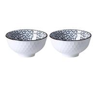 iplusmile Cracked Style Ceramic Bowl Set 2pcs Honeycomb Japanese