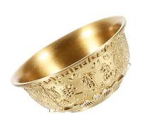iplusmile Creative Cornucopia Ornament Brass Bowl with Embossed Pattern Fortune and Prosperity Decor for Home Temple Worship Party Layout Prop Unique for Housewarming and Celebration