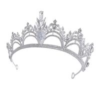iplusmile Crystal Bridal Tiara Headband, Silver Zinc Alloy and Rhinestone Hair Accessory, Classic Princess Style for Weddings and Photography Props