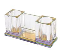 iplusmile Crystal Microphone Stand Tabletop Mic Acrylic Storage Stand for Desktop Use Mic Holder for Ktv and Home Studio