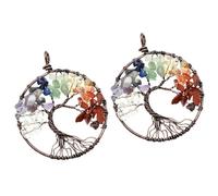 iplusmile Crystal Tree Necklace Pendant and Crystal Jewelry Pendant 2Pcs with Fine Workmanship Unique Creative Design 5X5X0.3Cm for DIY and Everyday Wear